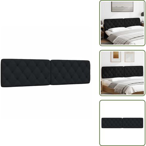 vidaXL Cabecero de cama acolchado tela negro 200 cm (1/5)