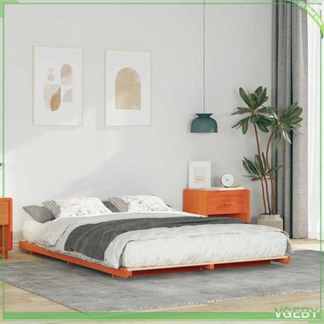 Cadre de lit - ABI - Bois massif en pin - 140 x 220 cm - Design moderne et minimaliste (1/5)