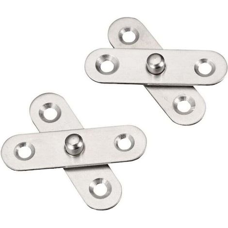 Set of 8 360° swivel door hinges, stainless steel, 57 mm x 16 mm (1/4)