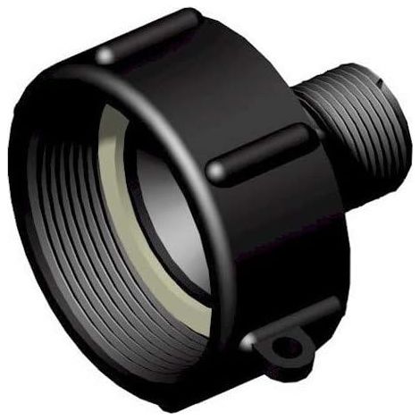 Raccord adaptateur pour cuve 1000L - 1 pièce - Polypropylène renforcé - Réduction filetée 2" vers 3/4" - Réservoirs eau et liquides - Entrée femelle BSP (1/2)