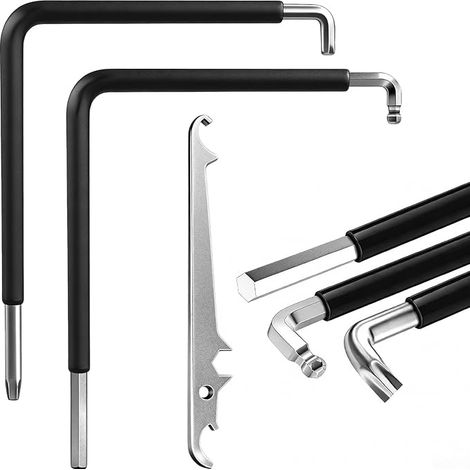 3 x Window Adjustment Tool Set with 4 mm Hex and Torx 15 Wrench and Rolling Wrench for Door Window Furniture and Building Double Curved Allen Key (1/5)