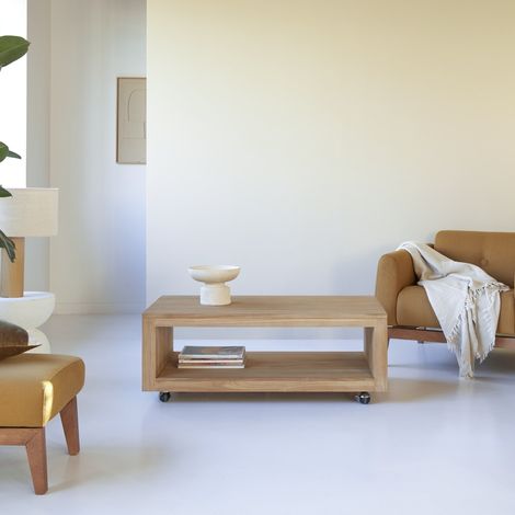 Table basse en bois de teck 110x60 Anoa (1/5)