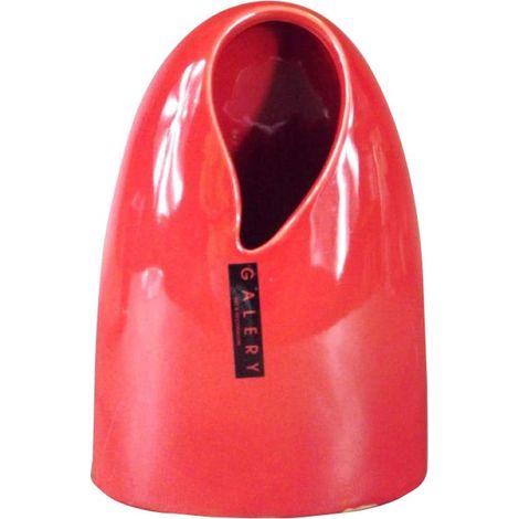 Vaso in ceramica rossa 12,5x7,5x18 cm