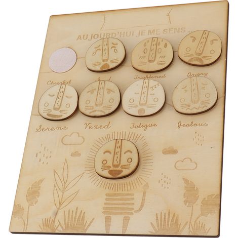 Tableau des émotions Montessori pour enfants, panneau d'humeur quotidien en bois, jouet éducatif pour la maison, l'école, la classe, la thérapie, le bureau (1/5)