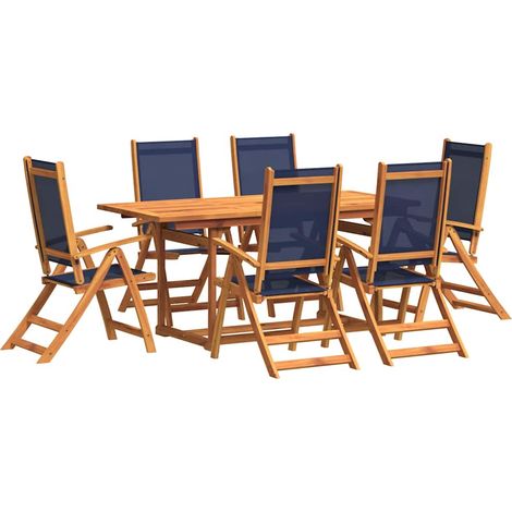 Maison Exclusive - Set Pranzo da Giardino 7pz Legno Massello di Acacia e Textilene