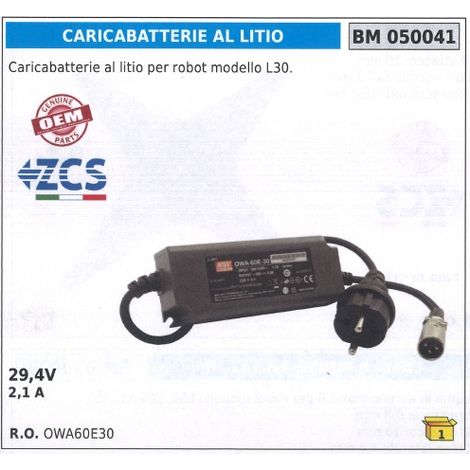 Caricabatteria al litio per robot L30 ZUCCHETTI  29.4 V 2.1 A 050041