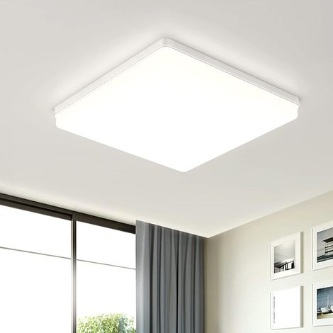 Plafonnier LED Carré, 4000K 48W 4800LM Ø30CM Luminaire Plafond 4000K, Éclairage Intérieur, Lampe Lumiere Moderne pour Salle De Bain, Salon, Cuisine, Chambr à Coucher (1/5)