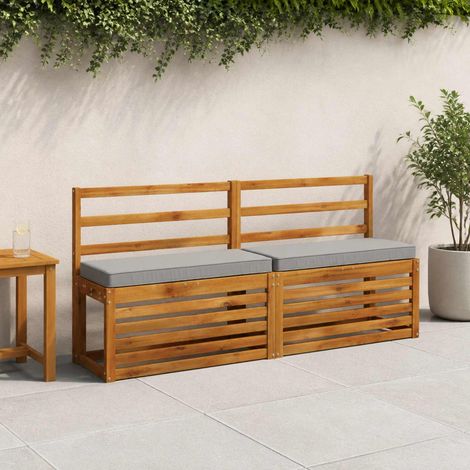 vidaXL Cojines para banco de 2 piezas VUGHT 2 pcs 100% Poliéster Gris (1/5)