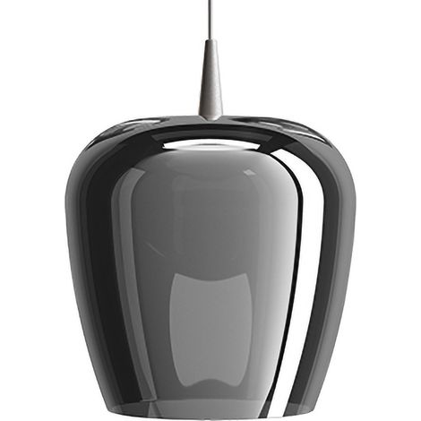 Zafferano Lampada a sospensione Bilia 230V LED 8W in vetro borosilicato soffiato a bocca, finitura Alluminio-Argento, diametro 27 cm, altezza 333 cm