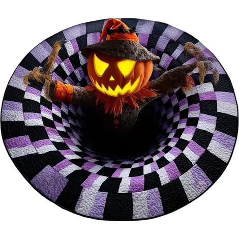 Tapis matelassé 3D antidérapant à illusion d'optique, tapis abyssal, idéal pour Halloween, salle de bain, chambre (1/5)