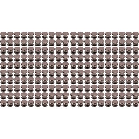 200 Chicago Metal Schrauben, Elektrolytmessing, flacher runder Kopf, DIY-Ledernieten 9x5 mm, Silbergrau (1/5)
