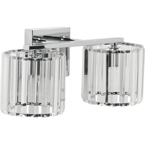 Lámpara de pared moderna con pantalla de cristal aplique plateado Lourid