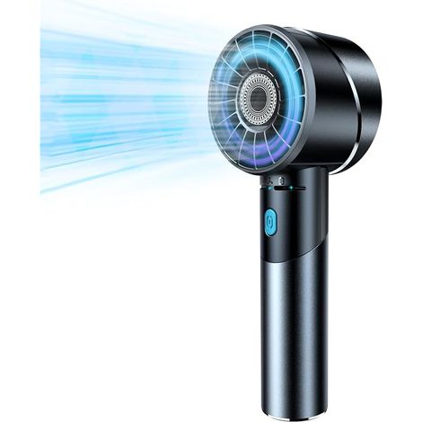 Ventilateur Portable, Mini Ventilateur Rechargeable USB 4 Vitesses, Turbo 7000 tr/min 16h d'Autonomie, Ventilateur de Poche, Indispensable de Voyage pour l’Extérieur, Voyages, Bureau, Maison (1/5)