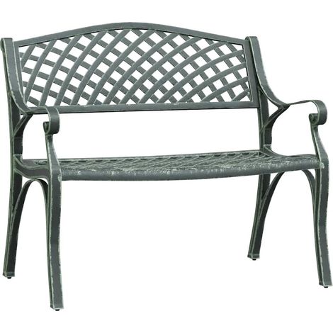 Maison Exclusive - Zahradní lavice 102 cm litý hliník zelená (1/5)