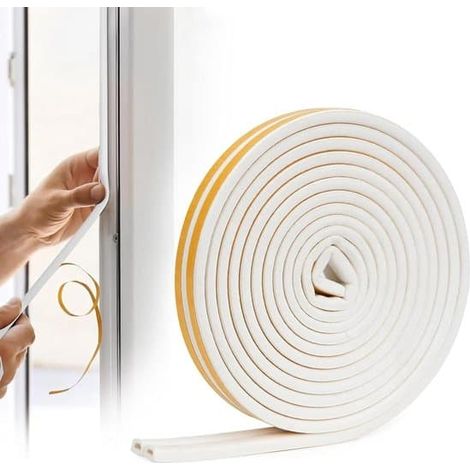 Joint d'étanchéité pour portes et fenêtres, bande de mousse de caoutchouc insonorisante et anti-collision de 9 mm (l) x 6 mm (ép.) pour une isolation optimale