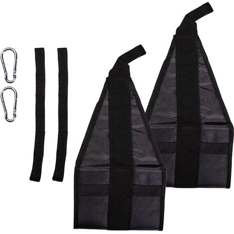 Correas de soporte abdominal - Cinturón de entrenamiento abdominal - Entrenamiento de fuerza - Diseño ergonómico - 47 cm - Negro (1/5)