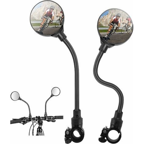 [2er-Set] Fahrradrückspiegel. 360° drehbarer Fahrradrückspiegel. HD-Fahrradrückspiegel, verstellbar und drehbar. Weitwinkel-Rückspiegel. Stoßfest. Universell passend für Mountainbikes und Motorräder. (1/4)