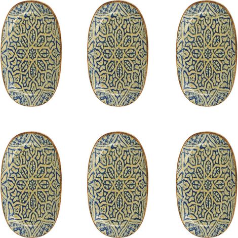 Lot de 6 assiettes ovales 19cm en porcelaine, CALYPSO (1/2)