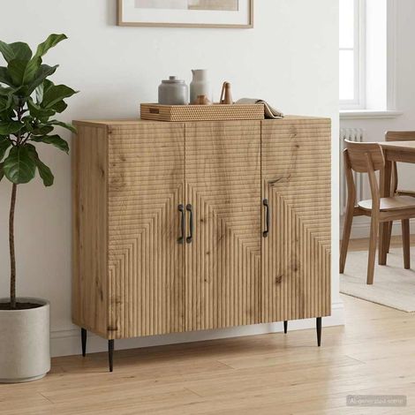 vidaXL Buffet Chêne artisanal 89 x 34,5 x 80 cm Bois d'ingénierie (1/5)