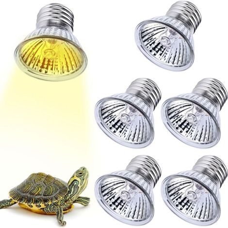 Lot de 6 lampes chauffantes tortues, E27, 25 W, à intensité variable, 220 V, UVA, UVB, terrarium, ampoule chauffante, pour reptiles, lézards, tortues, serpents