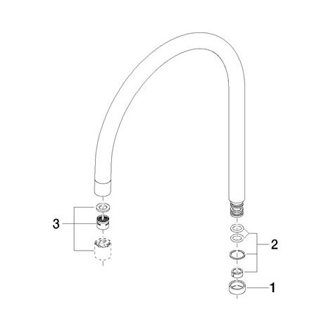 Dornbracht 90282204900-06 Bec de sortie Pièces de rechange