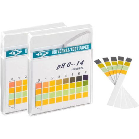 Bandelettes de test de pH 200 pièces, papier de test tournesol, plage de mesure 0-14, papier indicateur universel, test d'acidité pour aquariums, eau potable (1/5)