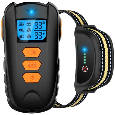 Collier de Dressage pour Chiens,Portée de 500 Mètres et Verrouillage de Sécurité du Clavier, Collier Électrique avec Modes Son, Vibration et Choc, Résistant à l'eau IP67 et Rechargeable