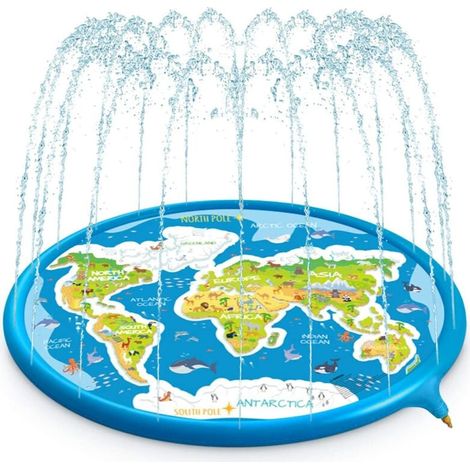 180cm Thickened Children's Water Play Mat Splash Pad - Inflatable Dog Splash Pool - Water Games Garden for Outdoor Beach MUMU (1/4)