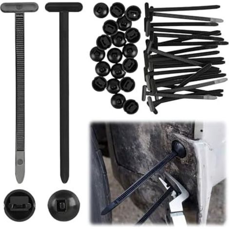 50 Stück Schlauchschellen, universelle selbstsichernde Nylon-Kunststoffschellen für Autoreparaturen und den täglichen Gebrauch, UV-beständig, sichert Kotflügel/Motorabdeckungen ohne Werkzeug - (1/5)