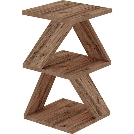 Etagère beige 3 niveaux 30x30x50 cm naturel - LOVYK (1/4)