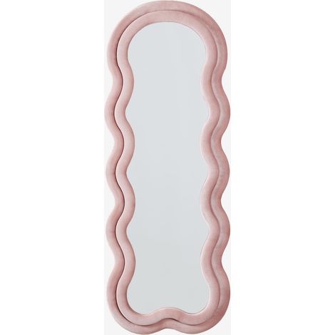 Sklum – Miroir mural irrégulier 60x160 cm tapissé – Cadre en polyester doux – Miroir en verre flotté 4 mm – Design ondulé moderne