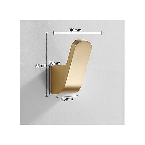 SZTXJ Messing-Garderobenhaken, Wandhaken, dekorativer Einzelhaken für das Wohnzimmer (perforierte Ausführung) Gold