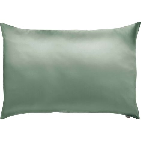 VIVARAISE - Taie d'oreiller en soie Ashley - Vert de gris - 50 x 75 cm (1/4)