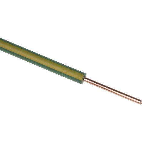 RS PRO Fil de câblage, section 1 mm², 600 V Vert/Jaune Cuivre recuit, Maximum +70 °C, 100m ( Prix pour Bobine de 100 Mètres )