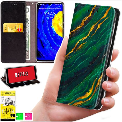 Custodia a portafoglio per Xiaomi 15T - stampa bluemoon + vetro 9H (1/5)