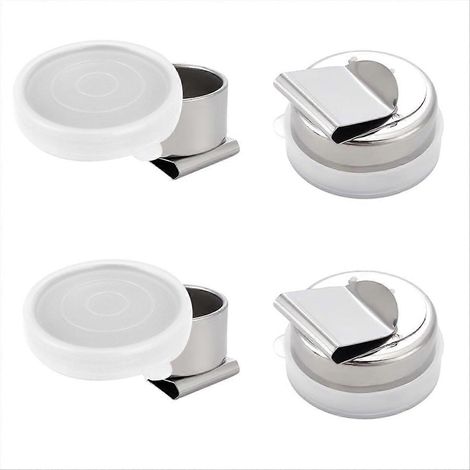 Set aus 4 einzelnen Ölfarbenbechern aus Edelstahl, mit Deckel und Clip. (1/5)