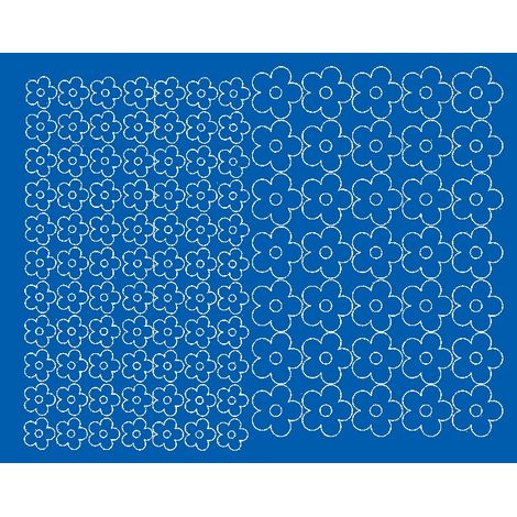 Pegatinas para casco de bicicleta con diseño de flores, 112 unidades, color azul mate.
