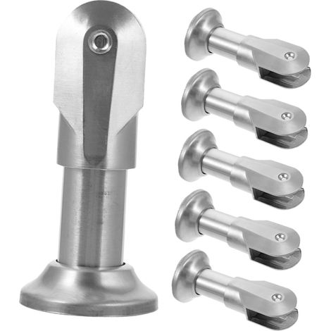 Lot de 6 pieds support cloison toilette en acier inoxydable (1/5)