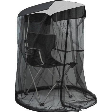 Filet Moustiquaire Portable pour Chaise de Camping – 82x89x160 cm,Protection Anti-Insectes pour Pêche, Jardin et Terrasse, Facile à Installer (Noir)-Tente uniquement (1/5)