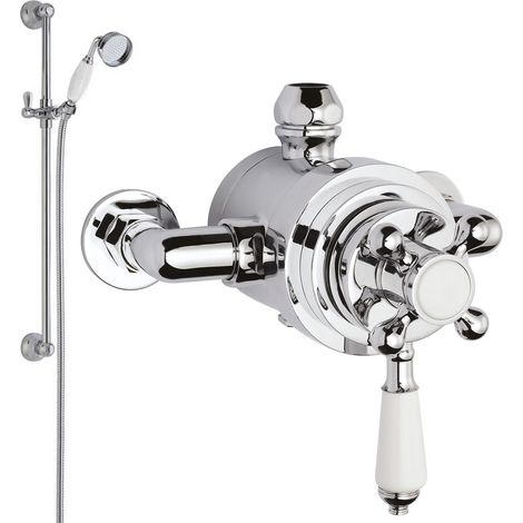 Nuie Traditional Dual Exposed Mixer Shower with Shower Kit (1/4)