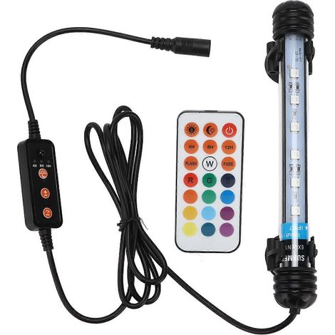 Éclairage LED submersible pour aquarium, minuterie réglable, forte puissance de pénétration, 110-240 V, 6 LED (1/3)