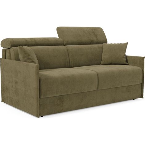 Miryam Sofá cama con reposacabezas reclinables en suave tejido antimanchas T31 149 cm verde
