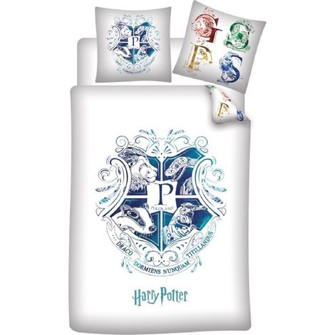 Harry Potter Bettwäsche-Set Decke & Kissenbezug 140x200 + 63x63 cm aus Microfaser