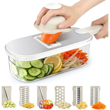 Mandoline pour légumes professionnelle, taille réglable, tranche de légumes manuelle, coupe de légumes manuelle, manoline avec 6 (1/5)