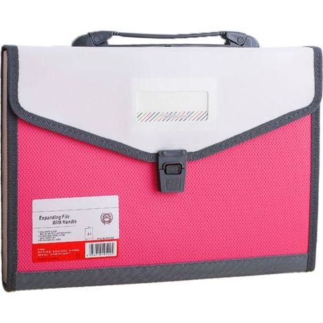 Organizador de documentos tipo acordeón, bolsa para documentos duradera y expandible, material impermeable que proporciona protección adicional y un cierre de botón seguro que garantiza el almacenamie