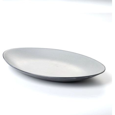 Plat Ovale en Mélamine L 29,5 cm - Pujadas - Gris Foncé - l1- L1- P1- h1- Acier Inoxydable