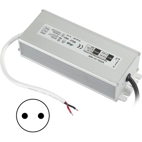 Alimentation étanche IP67, haute efficacité, petite taille, protection de sécurité pour LED, entrée AC 100-265V avec prise UE, sortie 12V