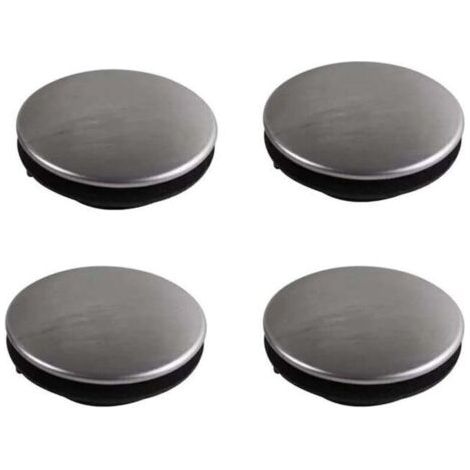 4 Pièces Couvercle d'Évier de Cuisine, Couvercle du Trou d'Évier, Bouchons de Lavabo en Métal, Obturation de Trou de Robinet, pour Lavabo Salle de Bain et Trou De Fixation pour 28-40mm(Argent)