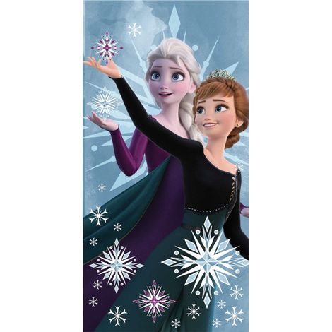 Disney - Serviette de plage en coton "La Reine des Neiges : Flocon de neige"- Multicolore - 70 x 140 cm - Livraison gratuite