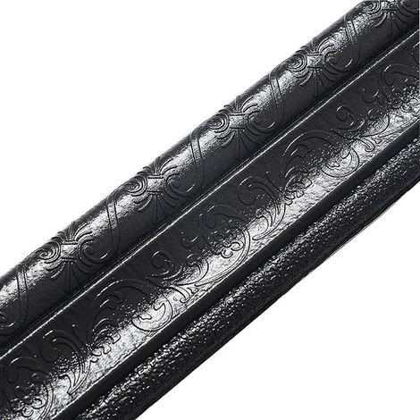 Moulures décoratives, autocollantes, 2,3 m x 8 cm, XPE, moulures murales, moulures murales, moulures de plafond, pour couloir, plafond, coin, ligne, noires (1/5)